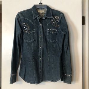 Studded denim shirt